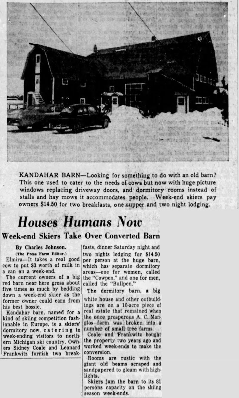 Kandahar Barn - March 1960 Article